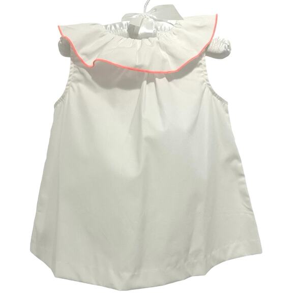 JACADI BLANC Blouse POUMBIS NWT 6M36M quality fabric Paris baby girl clothes - Picture 3 of 5